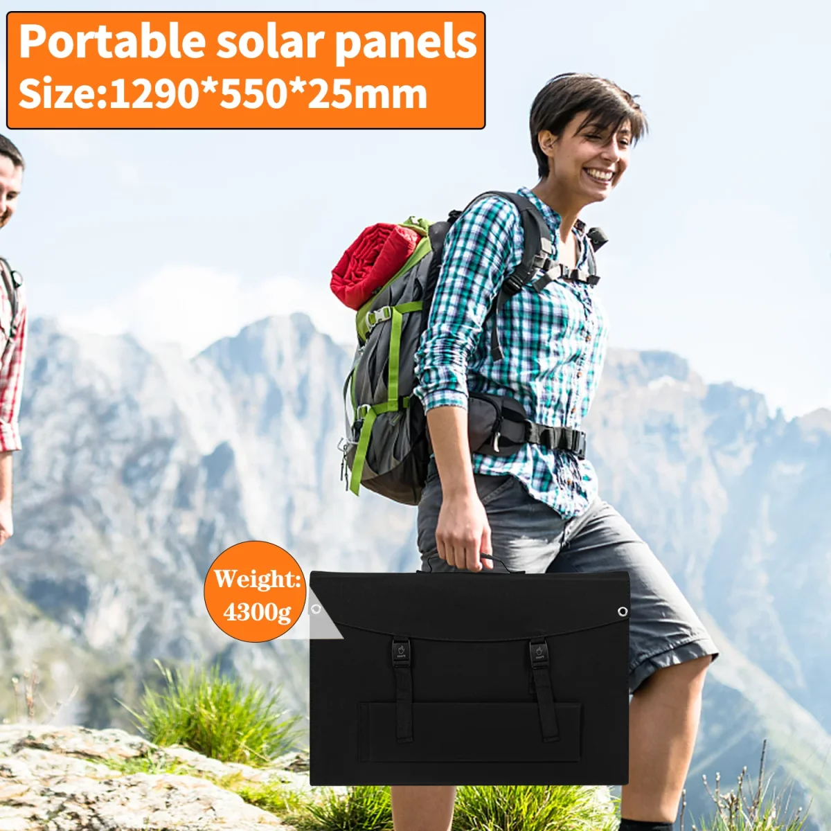 Pannello solare pieghevole impermeabile, attento ed efficiente, celle solari per campeggio all'aperto, caricatore per borsa, 100 W - immagine 7
