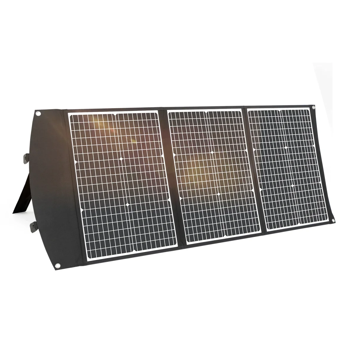 Kit pannello solare pieghevole portatile monocristallino da 100 W con 3 porte USB per esterno - immagine 2