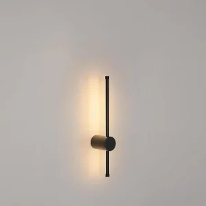 Lampada da parete moderna a LED a forma di linea Girevole a 360 ° Bianco caldo 3000K per soggiorno, camera da letto, corridoio, ingresso Nero 40 cm
