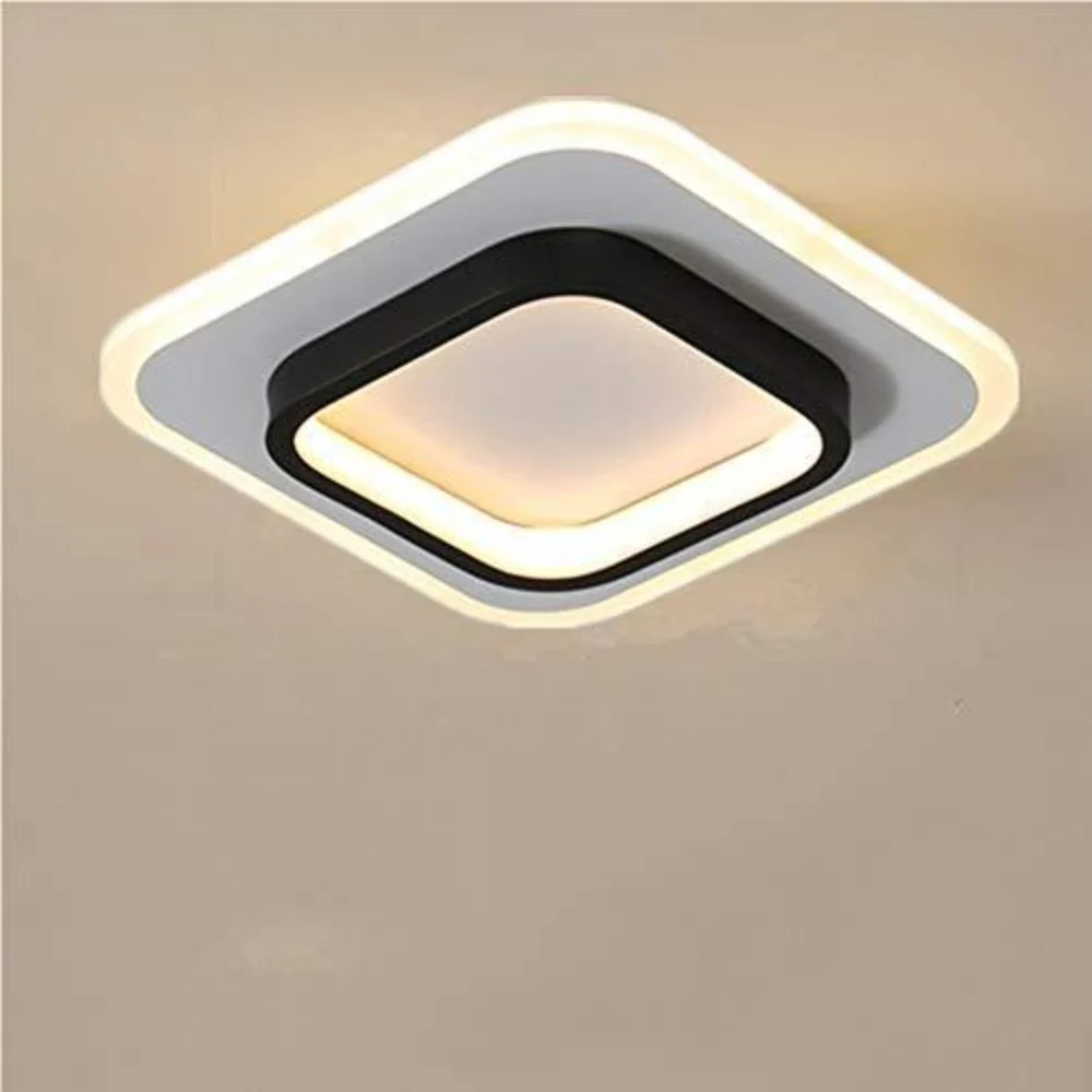 Plafoniere a LED, plafoniere quadrate da 21 W, lampada da soffitto 3500 K per bagno, soggiorno, camera da letto, cucina, corridoio (bianco caldo) - immagine 2