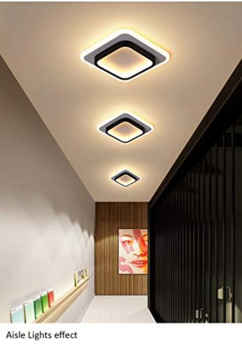 Plafoniere a LED, plafoniere quadrate da 21 W, lampada da soffitto 3500 K per bagno, soggiorno, camera da letto, cucina, corridoio (bianco caldo) - immagine 3